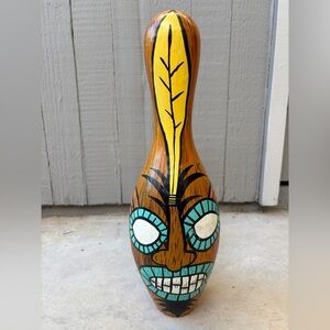 Hand-Painted Tiki Art Sculpture– Outsider Art Folk Decor